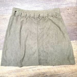 Indikah Faux Suede Mini Skirt